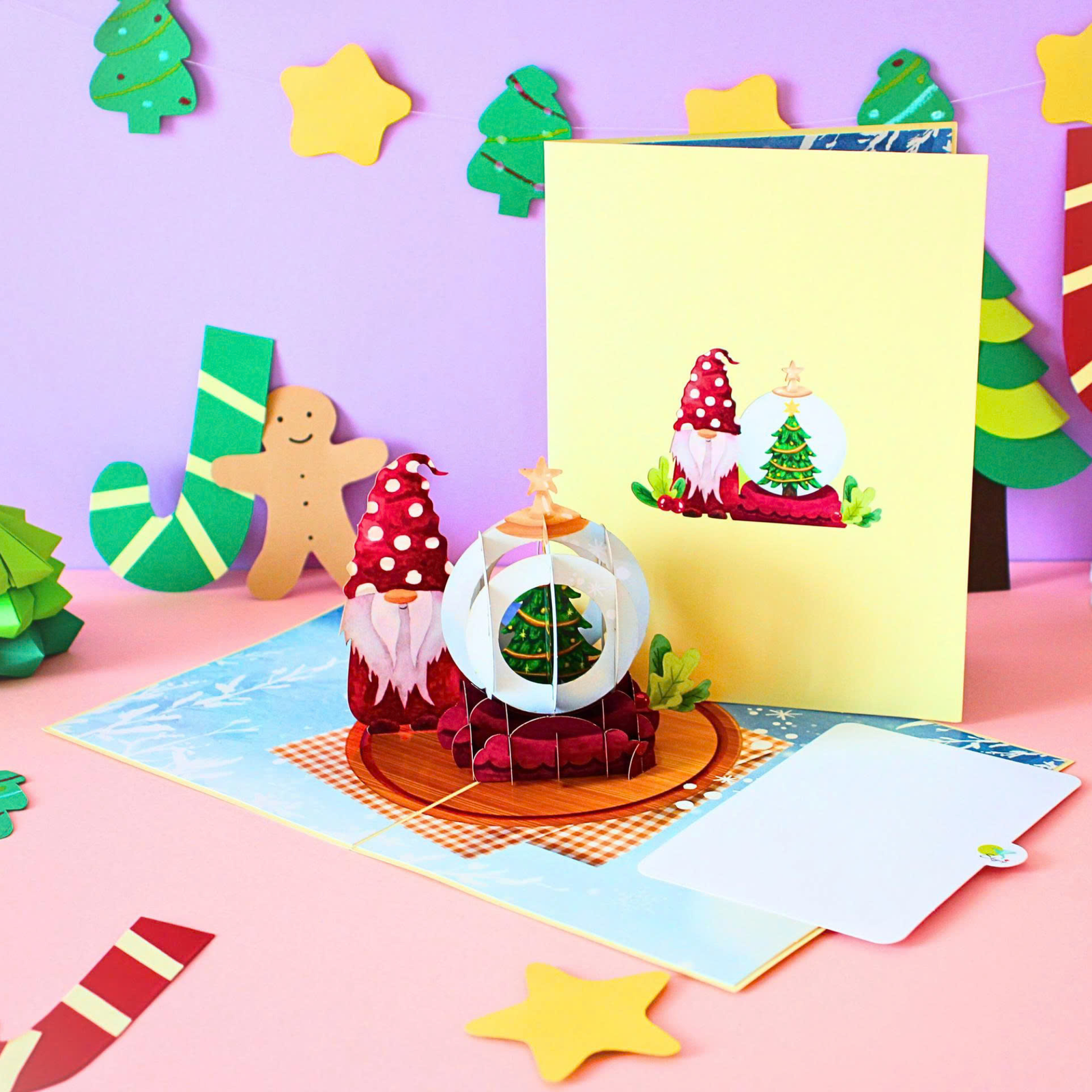 Gnome and Snow Globe 3D Pop Up Card