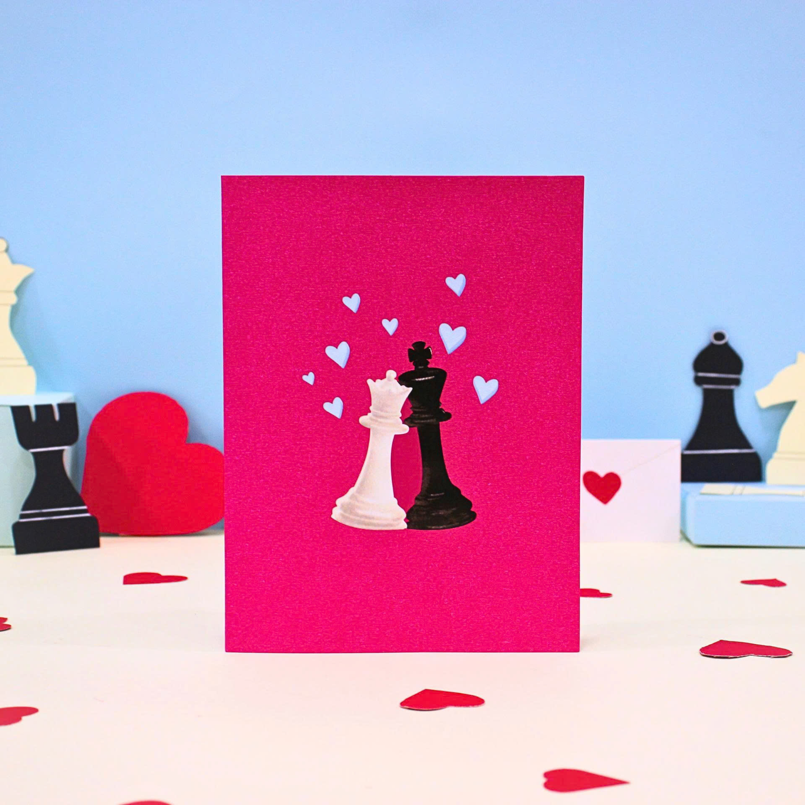 King and Queen Chess 3D Pop Up Card
