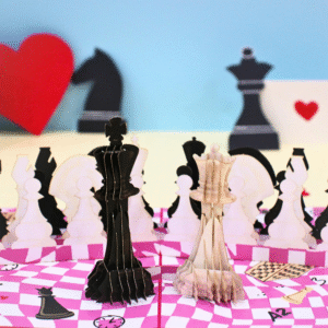 King and Queen Chess 3D Pop Up Card