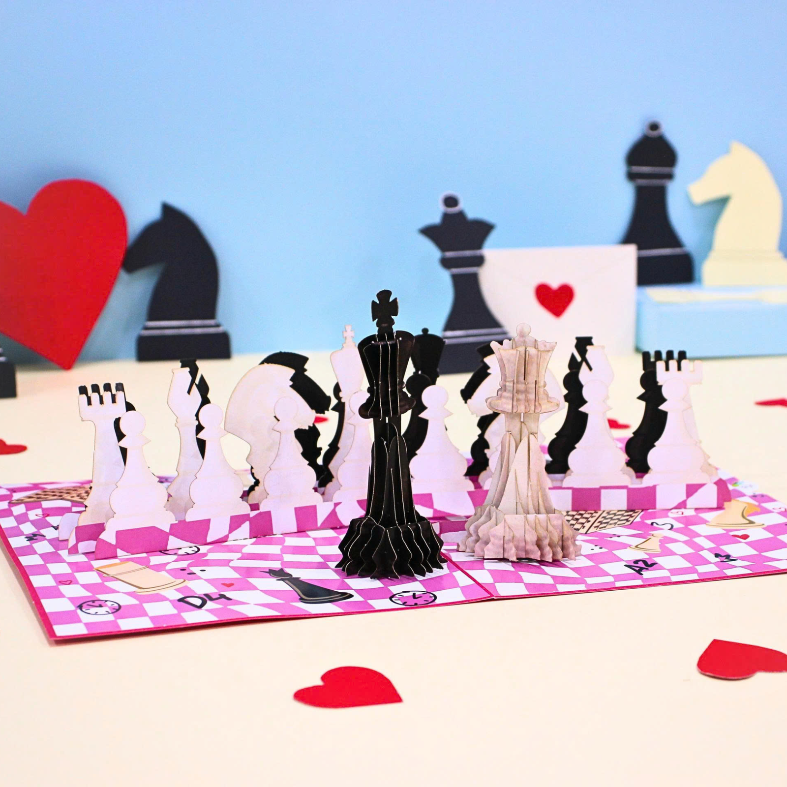 King and Queen Chess 3D Pop Up Card
