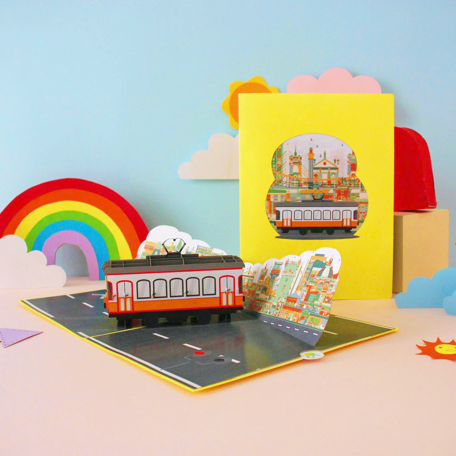 Lisbon Trams Pop Up Card