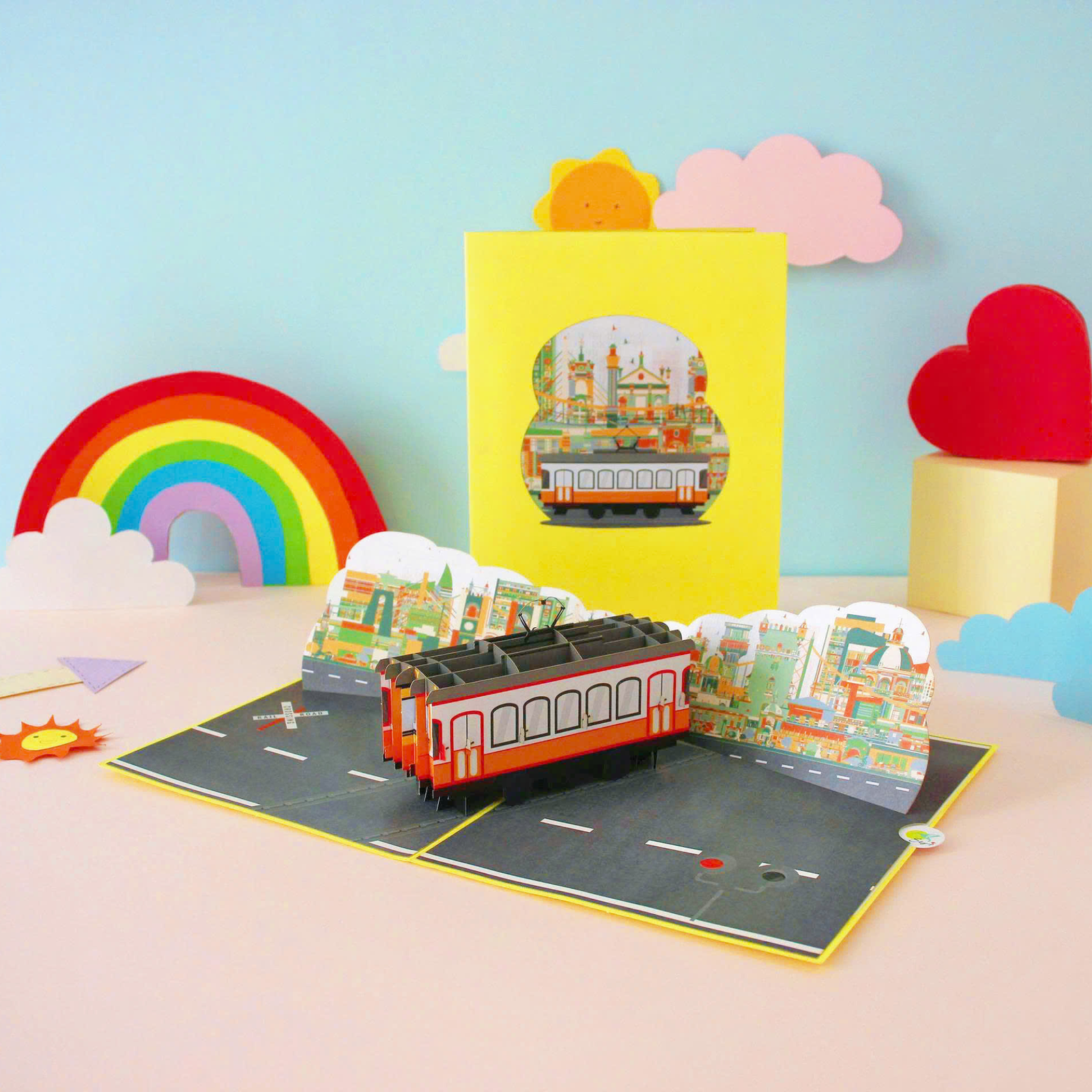 Lisbon Trams Pop Up Card