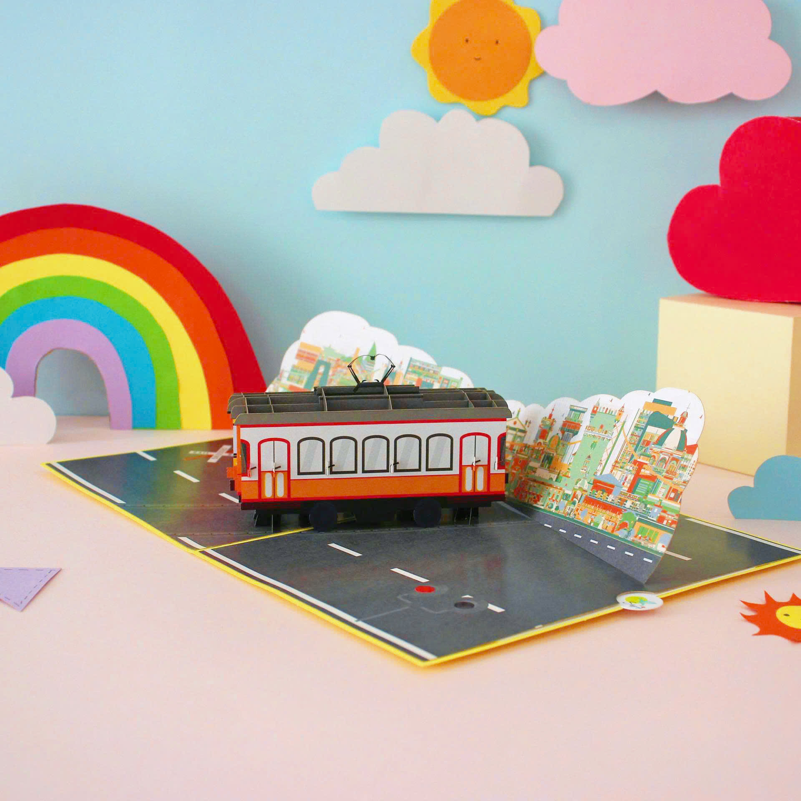 Lisbon Trams Pop Up Card